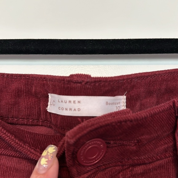 LC Lauren Conrad Skinny Maroon Corduroy Pant | Boot Cut size 10 - Picture 3 of 3